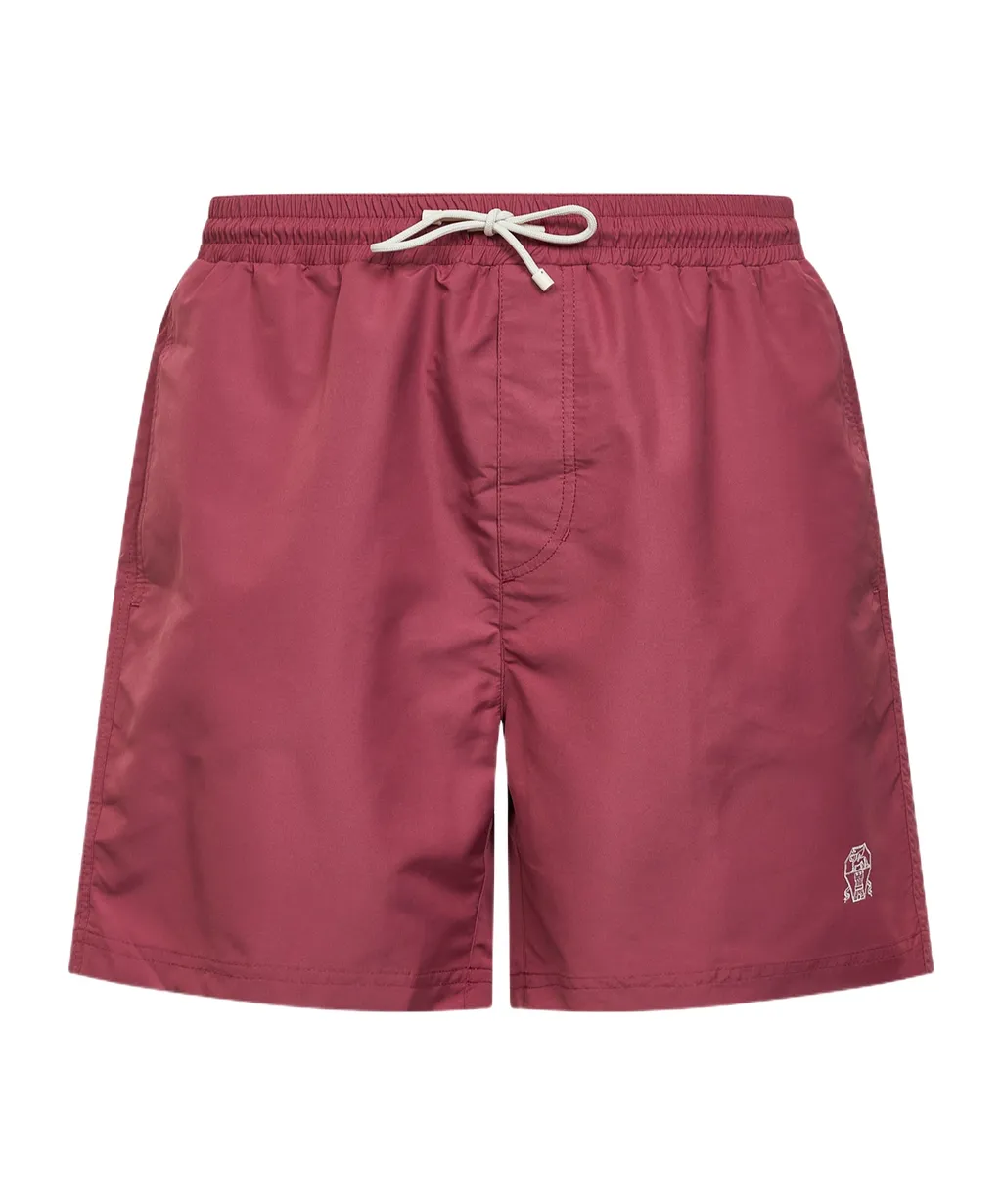 Brunello Cucinelli Logo Detailed Drawstring Swim Shorts