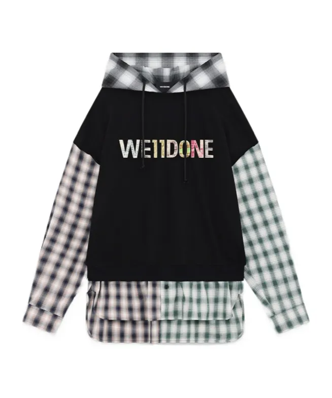We11Done Patchwork Layered Hoode D Shirt