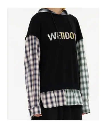 We11Done Patchwork Layered Hoode D Shirt