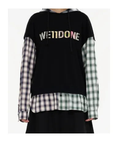 We11Done Patchwork Layered Hoode D Shirt