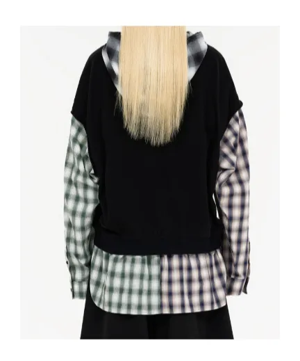 We11Done Patchwork Layered Hoode D Shirt