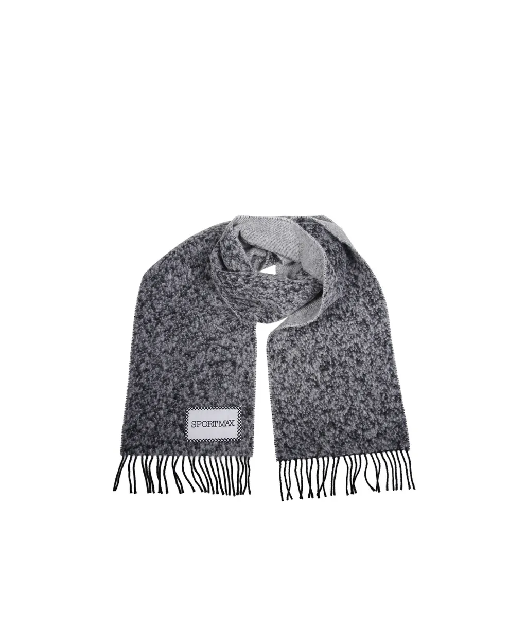 Sportmax Logo-Patch Fringed Scarf