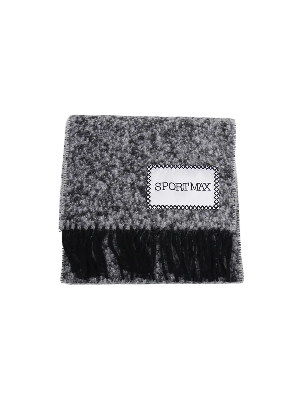 Sportmax Logo-Patch Fringed Scarf