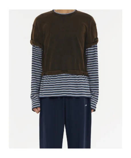 Layered Stripe Long-Sleeve T-Shirt