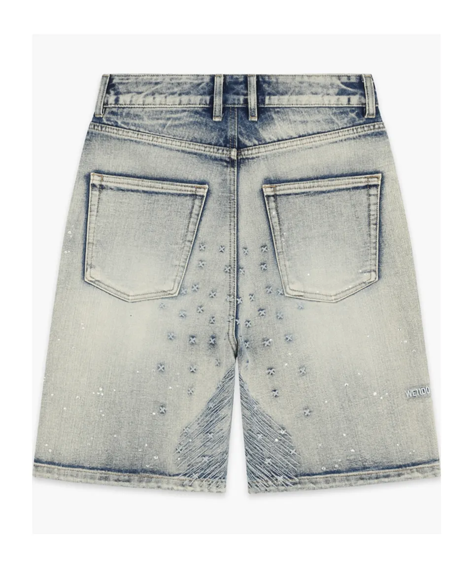 Embroidery Denim Shorts