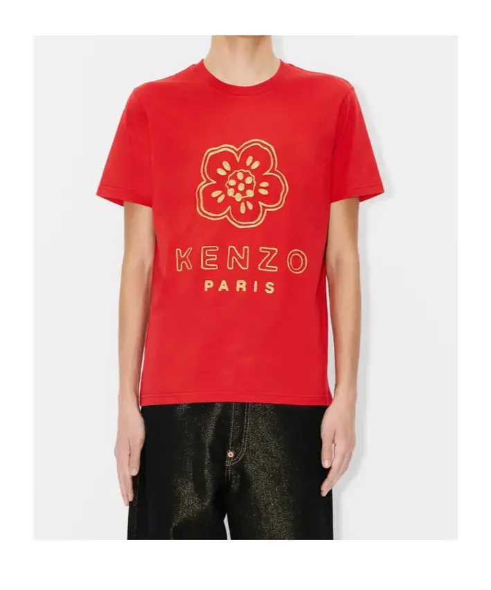 Embroidered Slim T-Shirt In Cotton Boke Flower