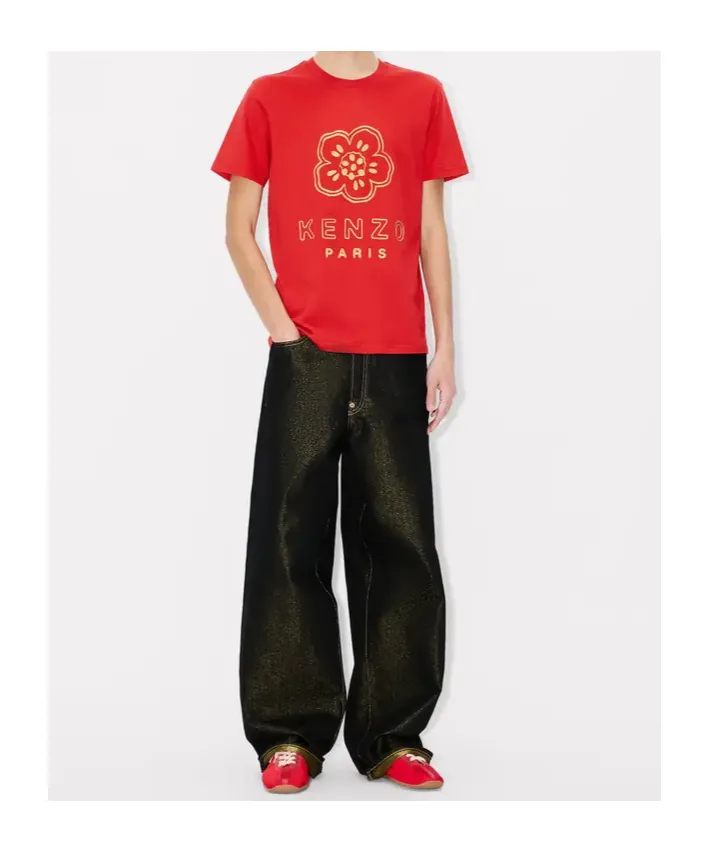 Embroidered Slim T-Shirt In Cotton Boke Flower