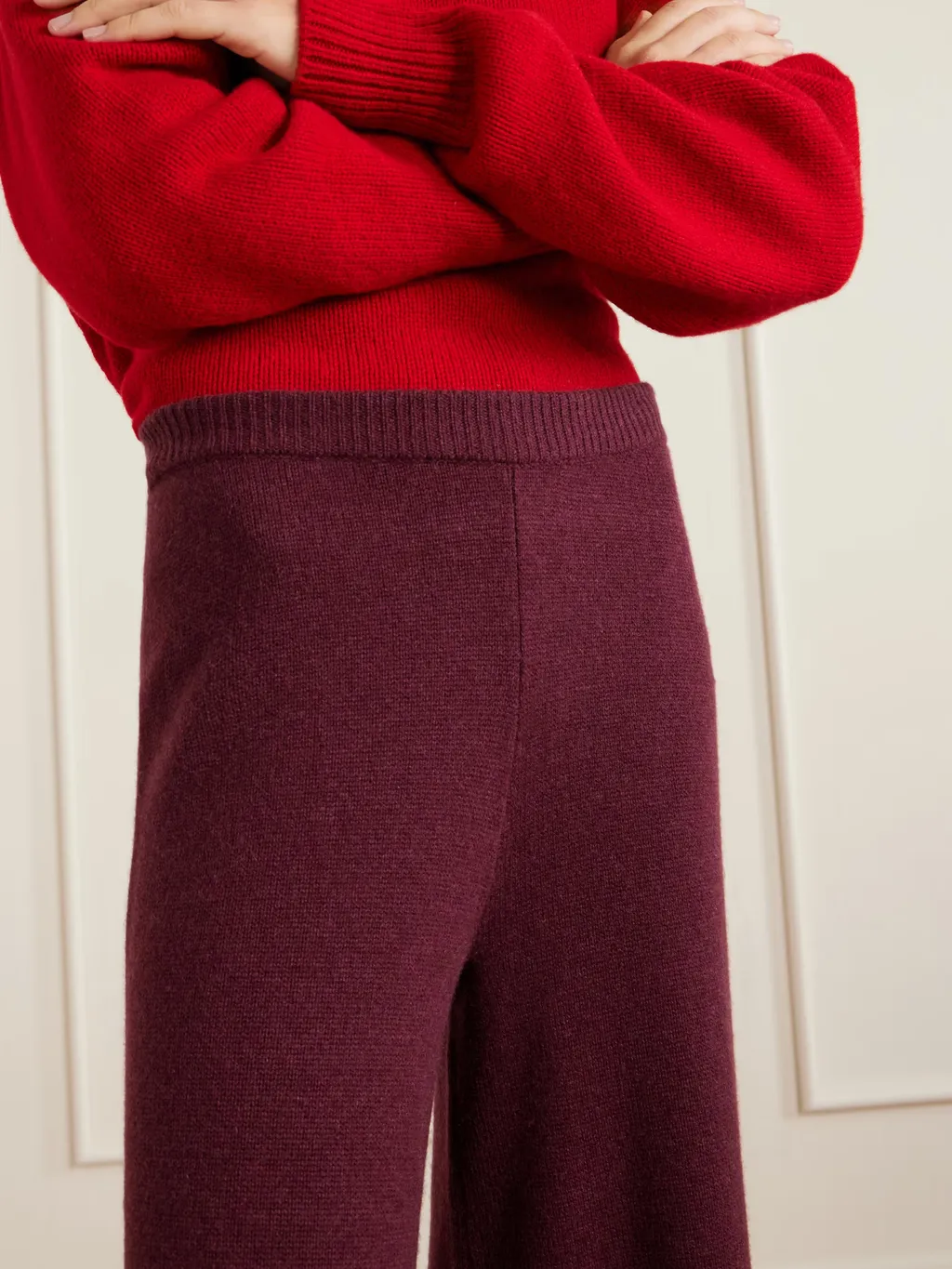 Juniper Cashmere Wide-Leg Casual Pants