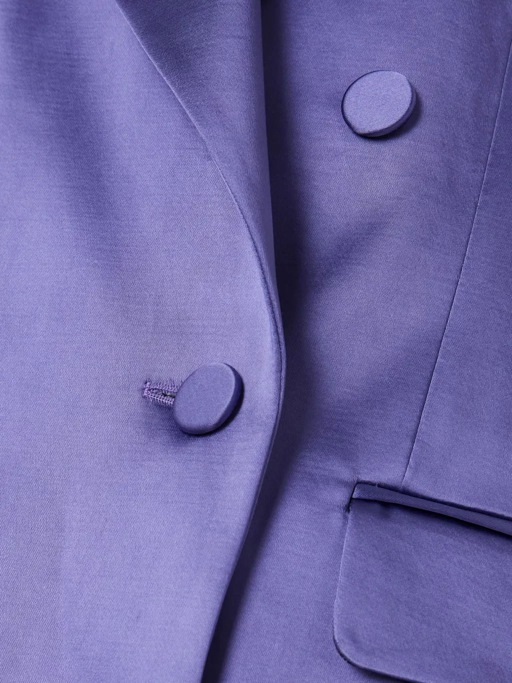 Double-Breasted Satin Blazer