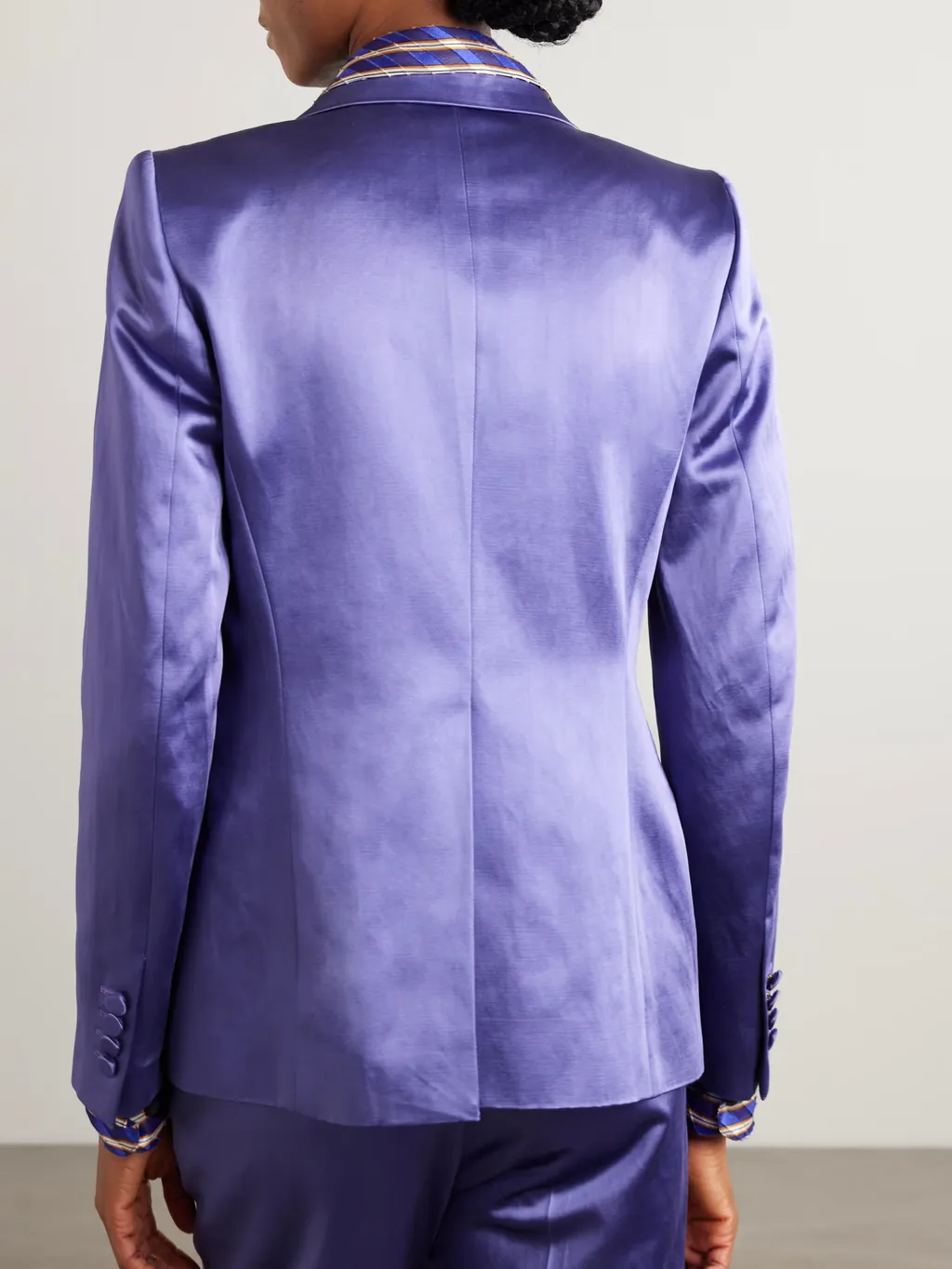 Double-Breasted Satin Blazer