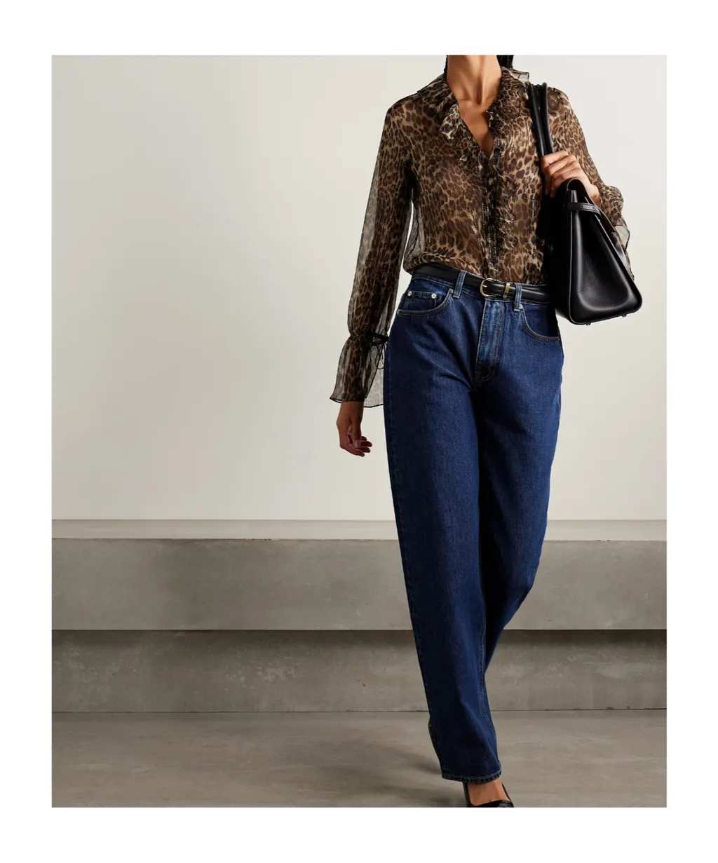 Cecily Leopard Print Shirt With Ruffles