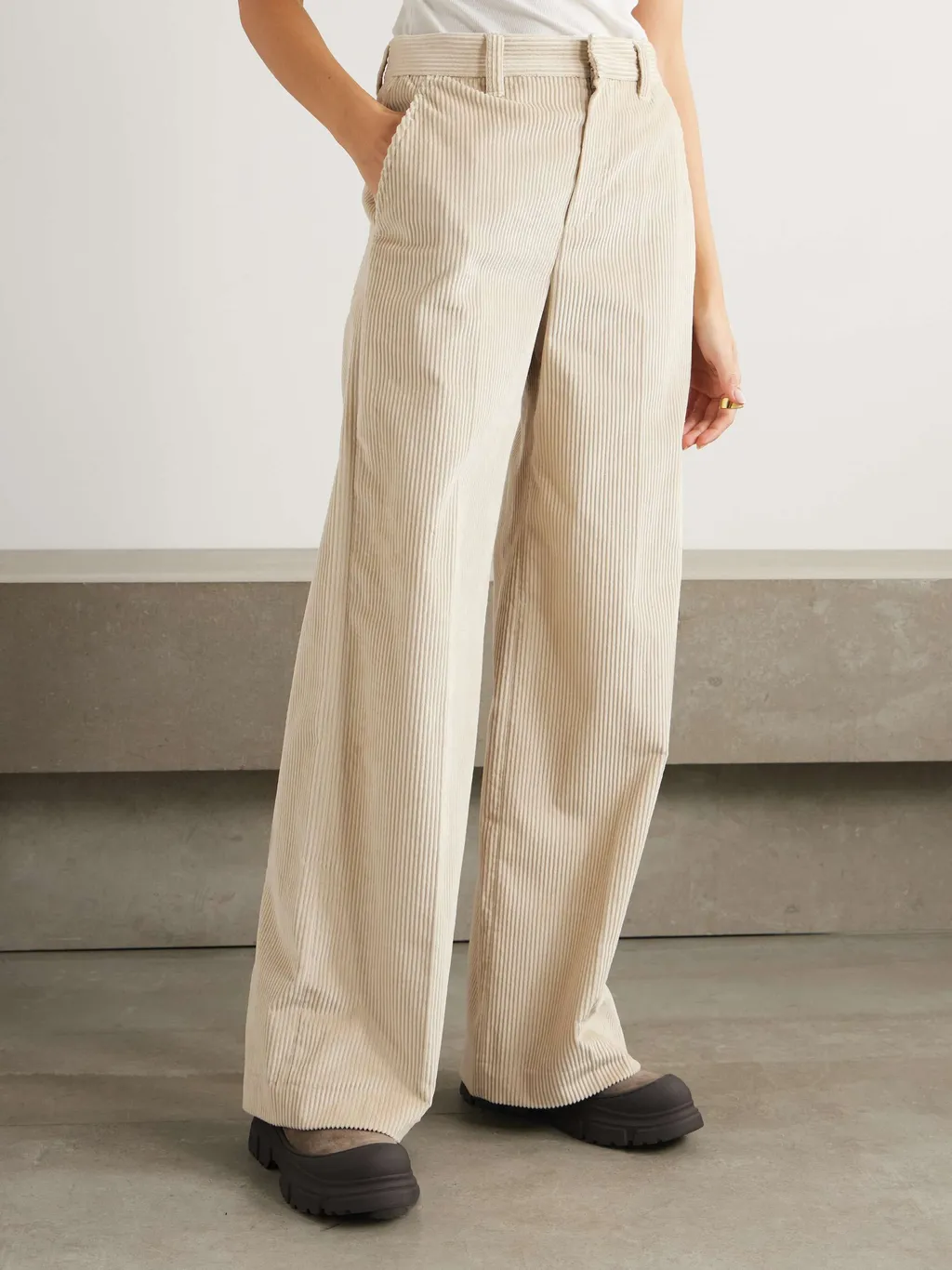 Corduroy Wide-Leg Pants