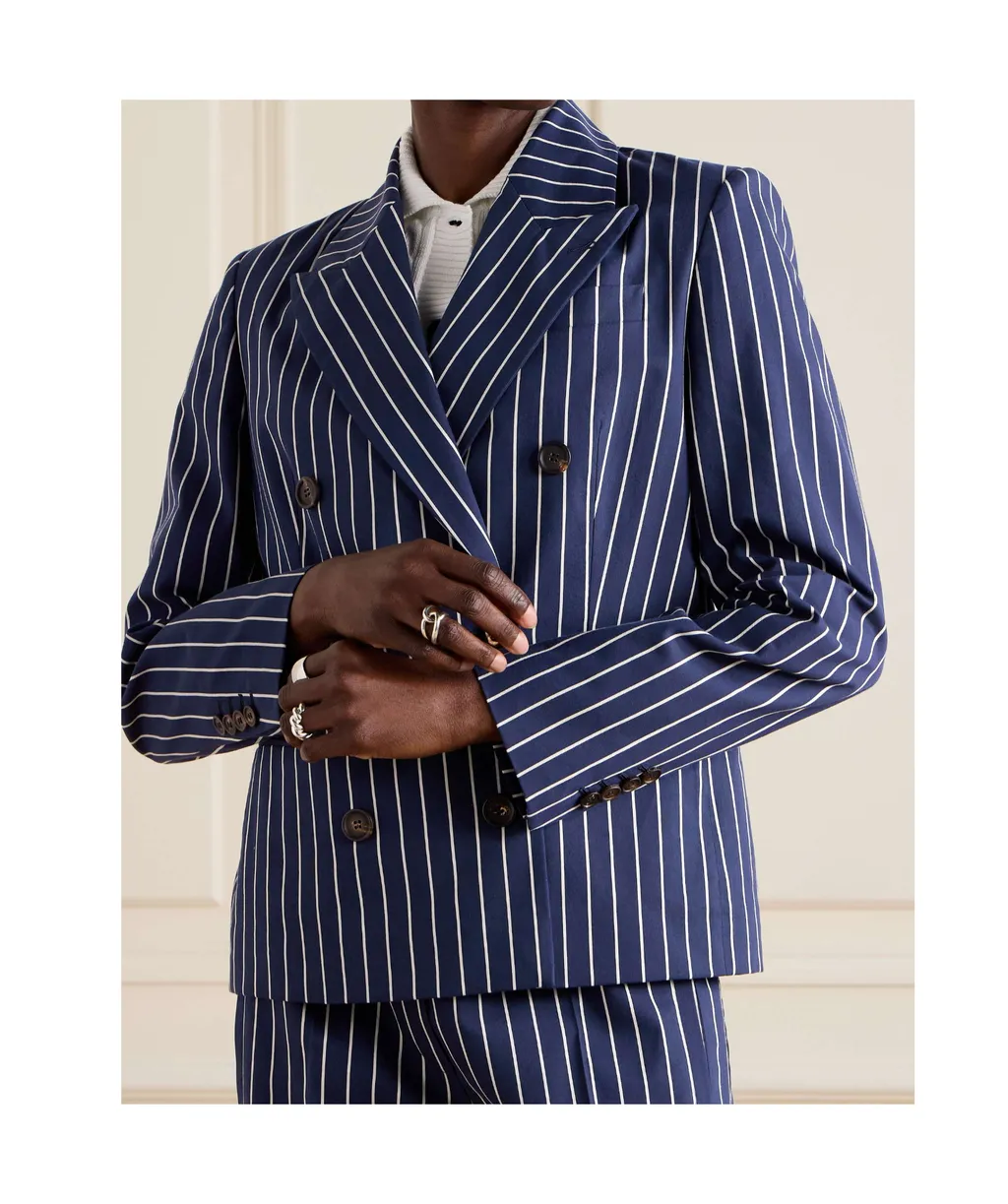 Double Breasted Striped Blazer