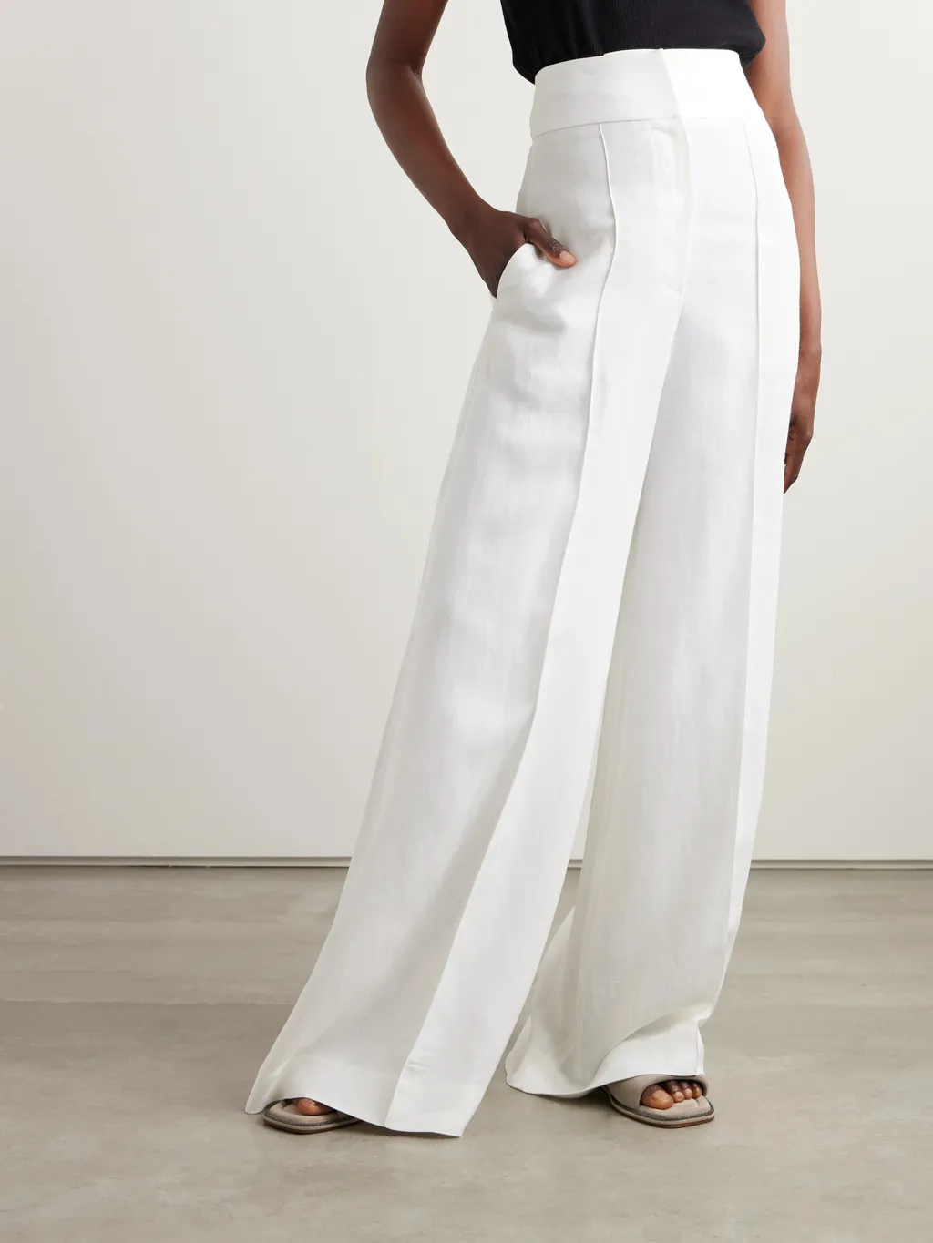 Twill Wide-Leg Pants