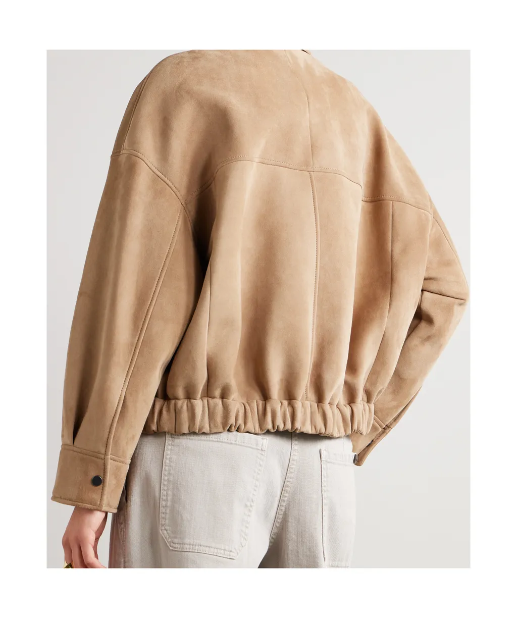 Long-Sleeved Leather Jacket
