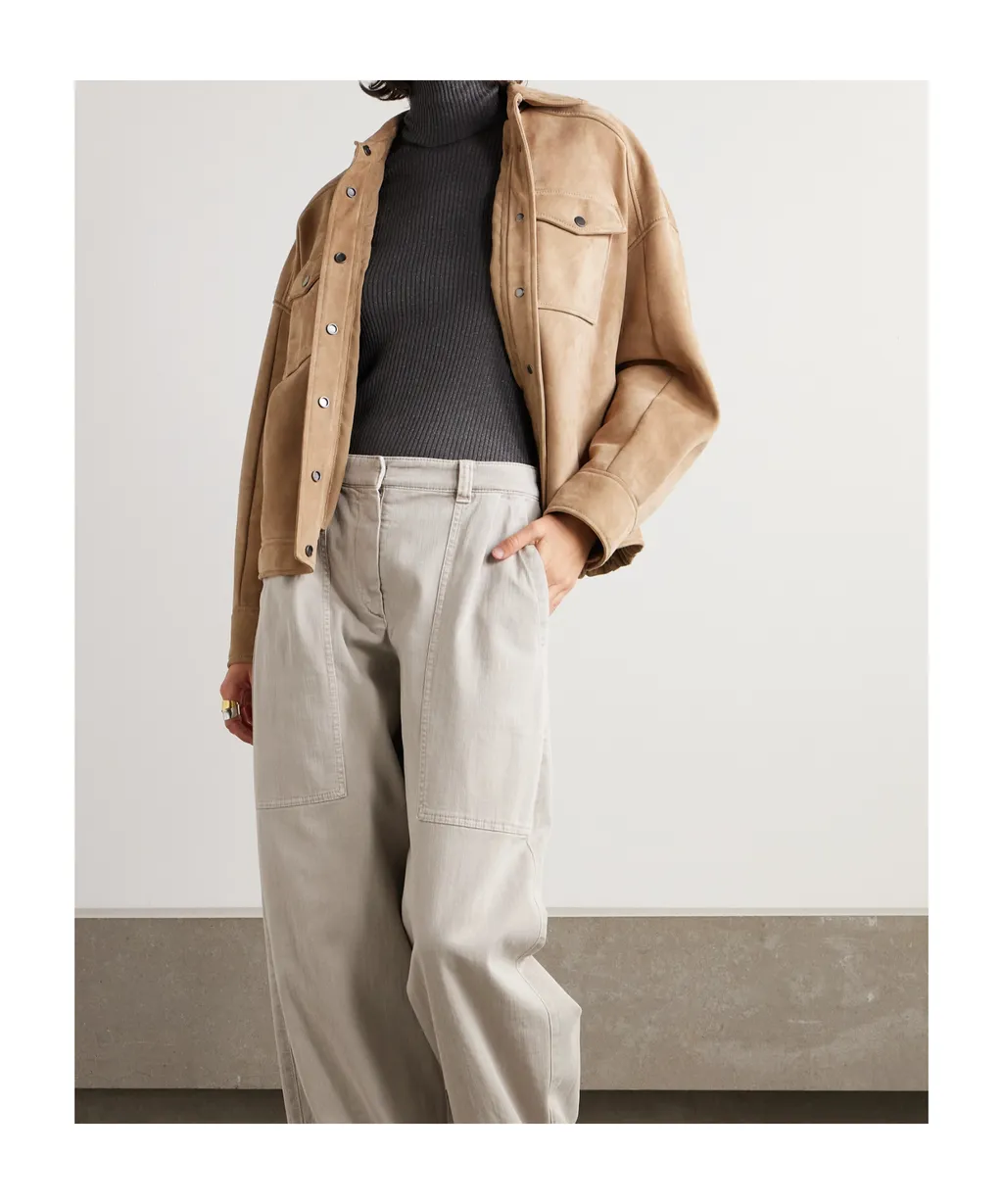 Long-Sleeved Leather Jacket