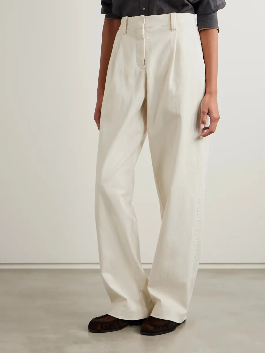 Pleated Wide-Leg Casual Pants