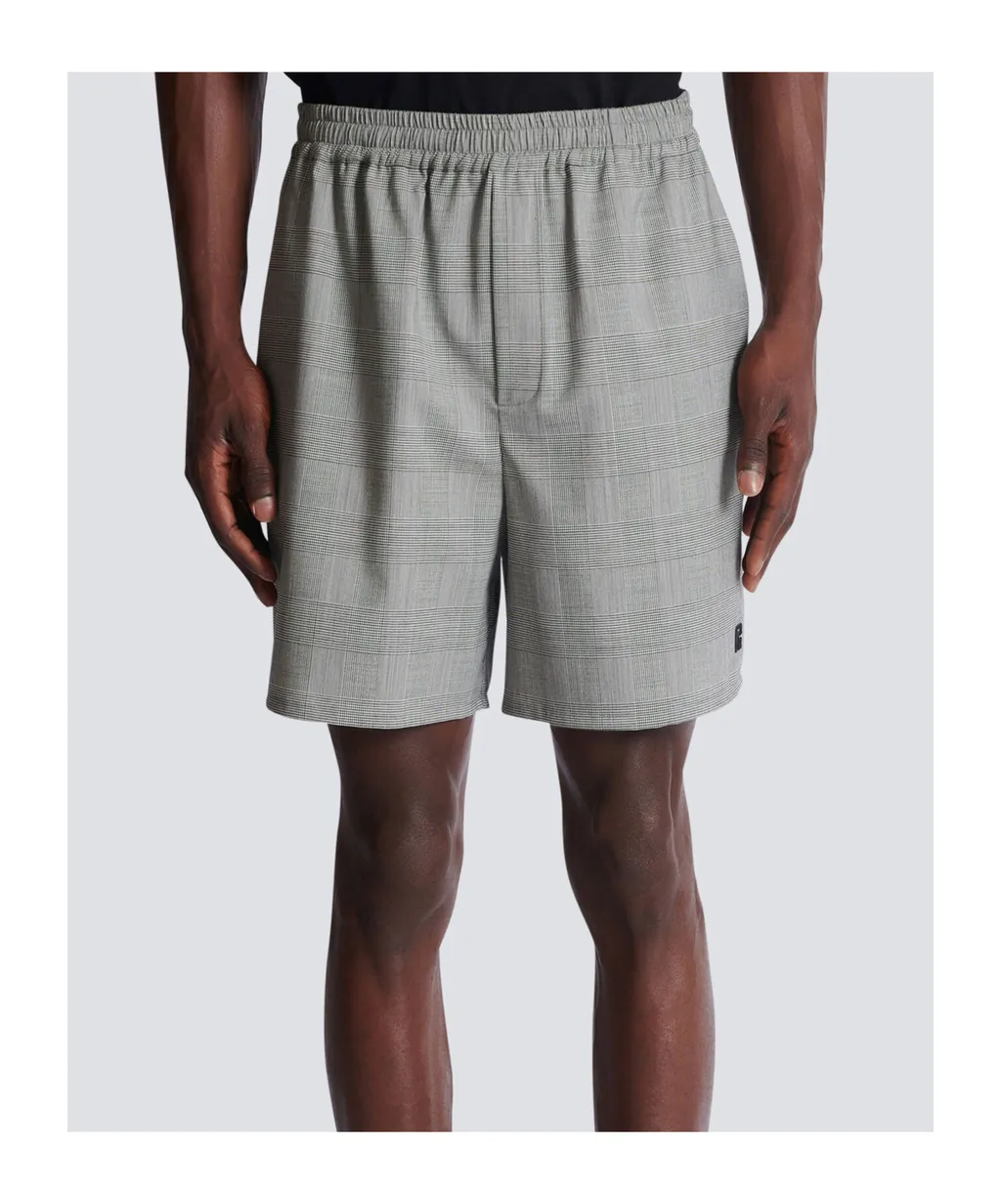 Relaxed Shorts In Prince Of Wales Satin