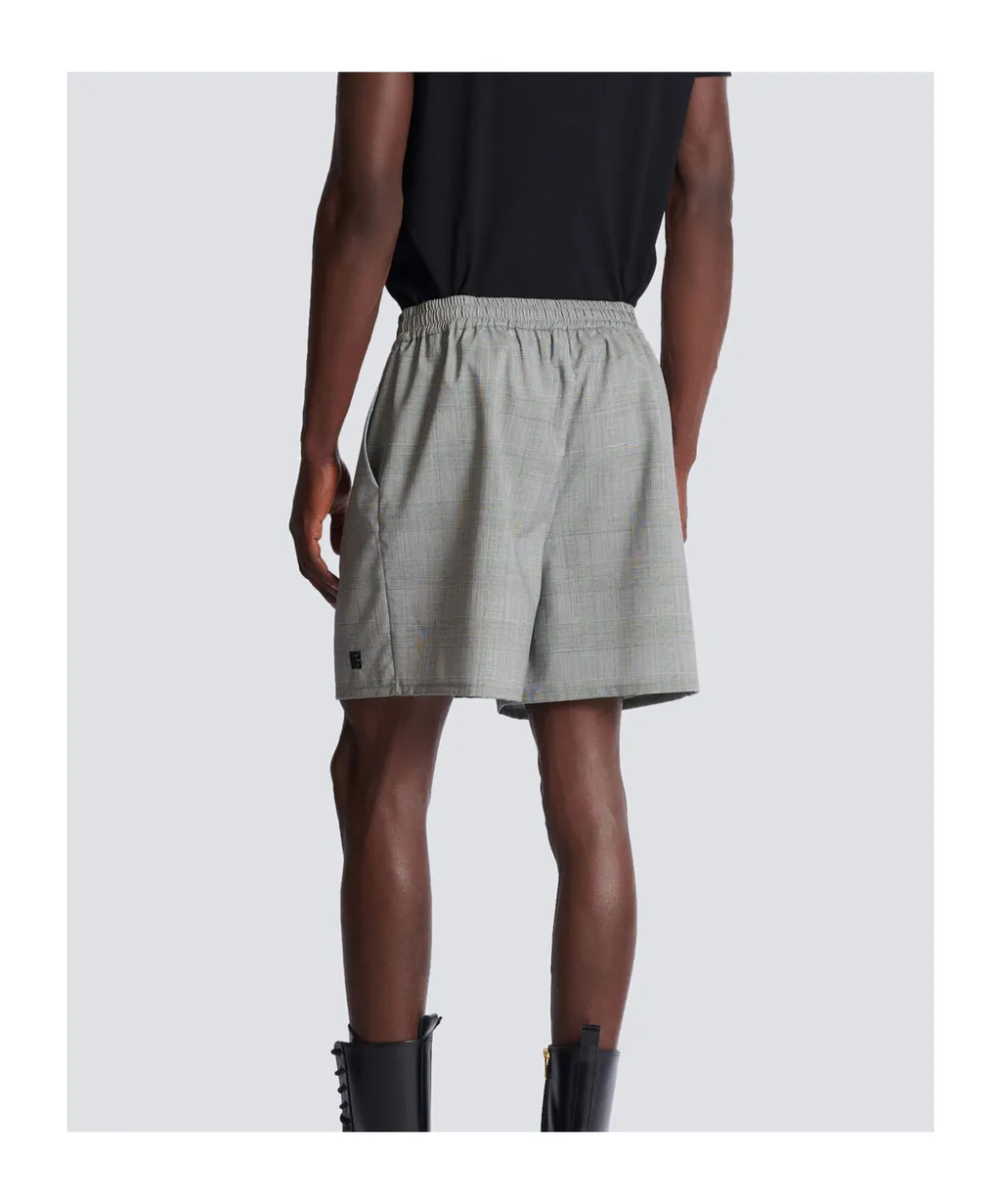 Relaxed Shorts In Prince Of Wales Satin