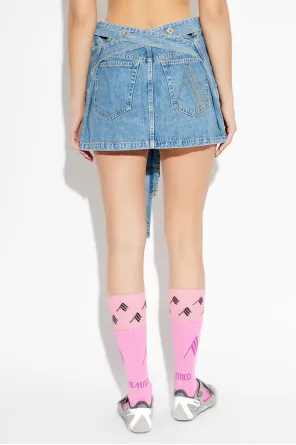 The Attico Belted Tie-Detailed Mini Skirt
