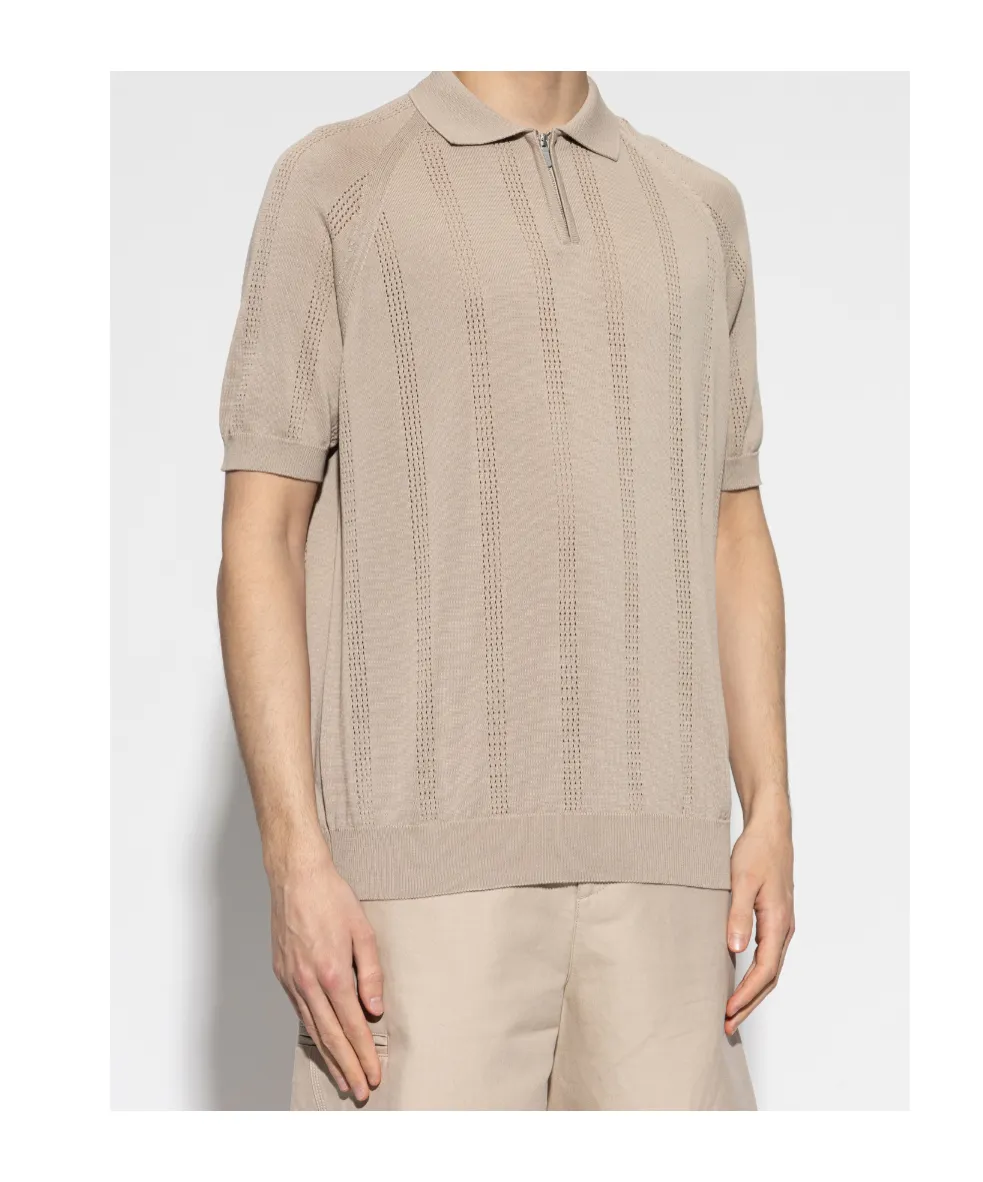 Eleventy Half-Zip Short-Sleeved Polo Shirt