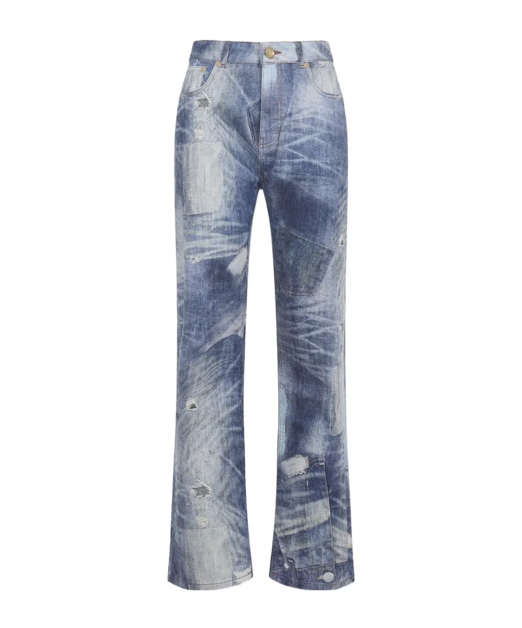 Button-Fastening Jeans