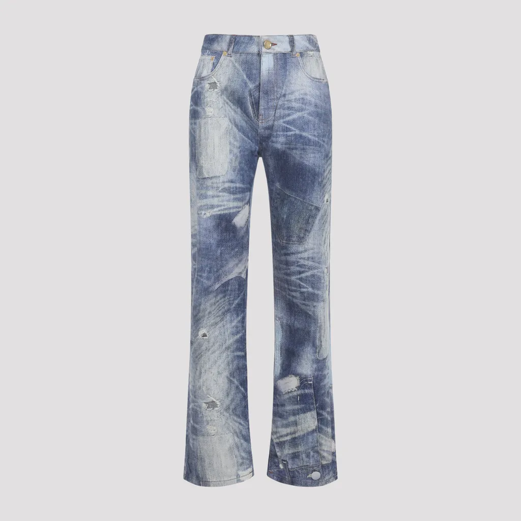 Button-Fastening Jeans
