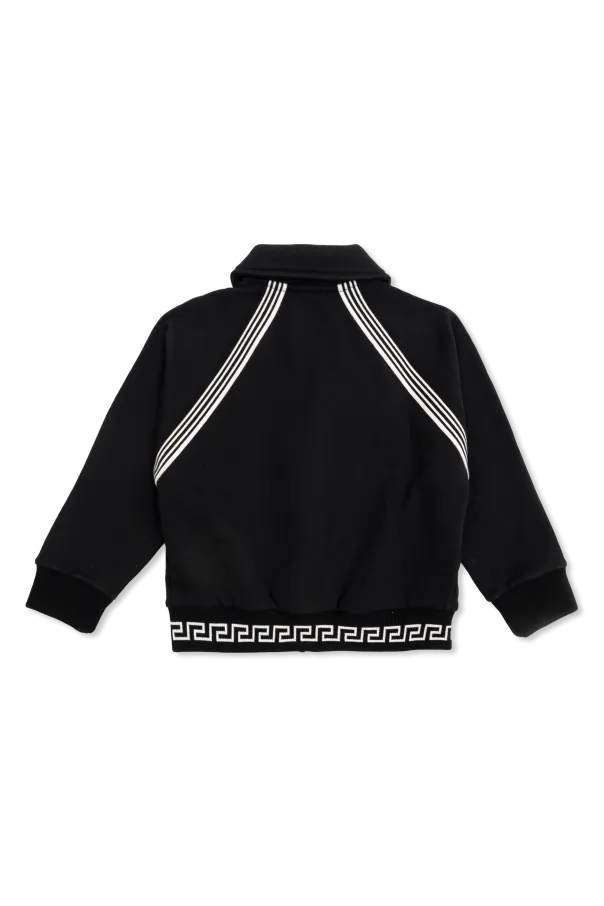 Versace Kids Logo Embroidered Zip-Up Jacket