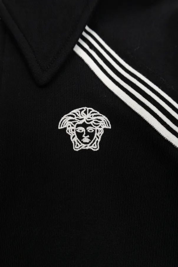 Versace Kids Logo Embroidered Zip-Up Jacket
