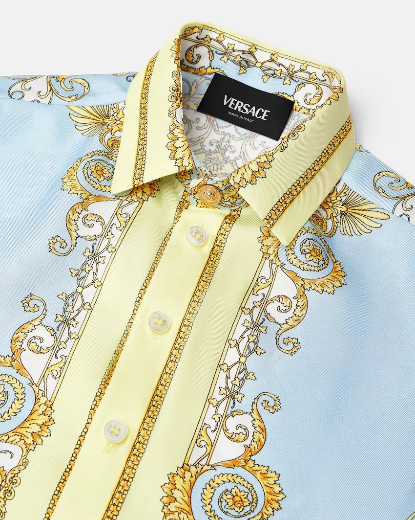 Versace Kids Baroque Printed Short-Sleeved Shirt