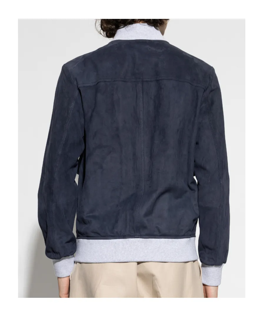 Eleventy Flap Pocket Leather Jacket
