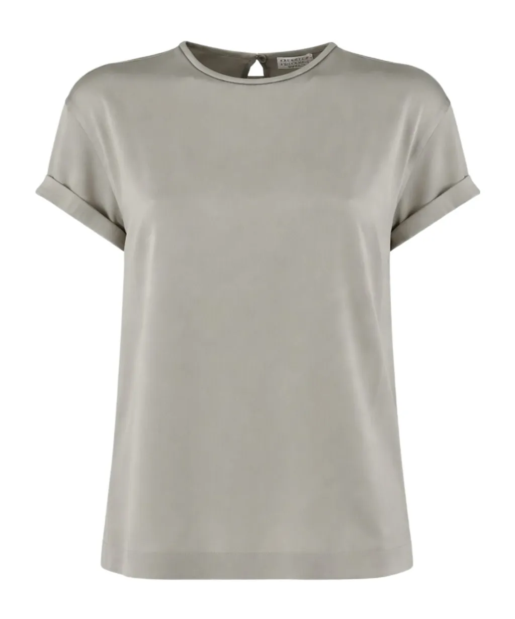Brunello Cucinelli Satin Crewneck T-Shirt