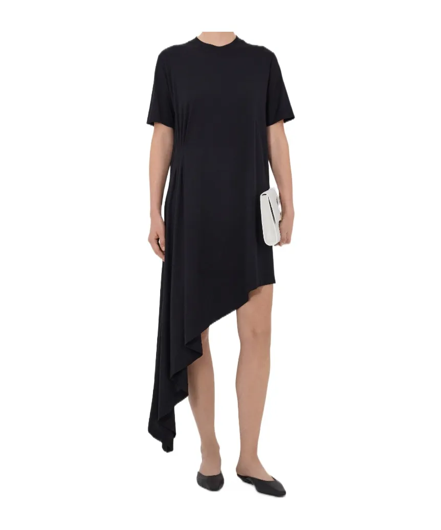 Crew-Neck Asymmetrical Dress