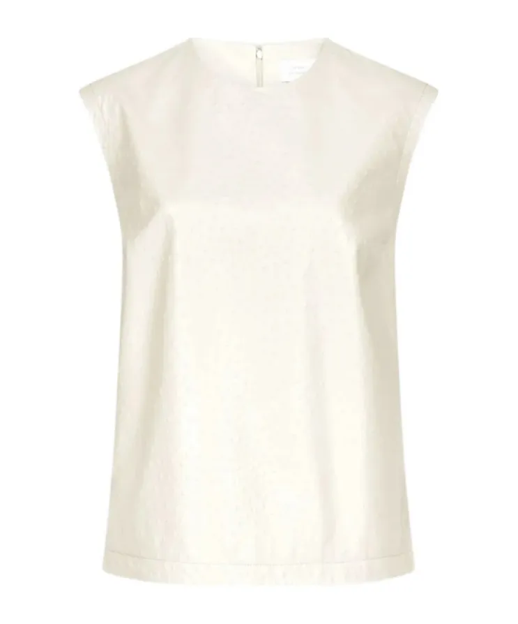 Fiza Ostrich-Effect Zip Top