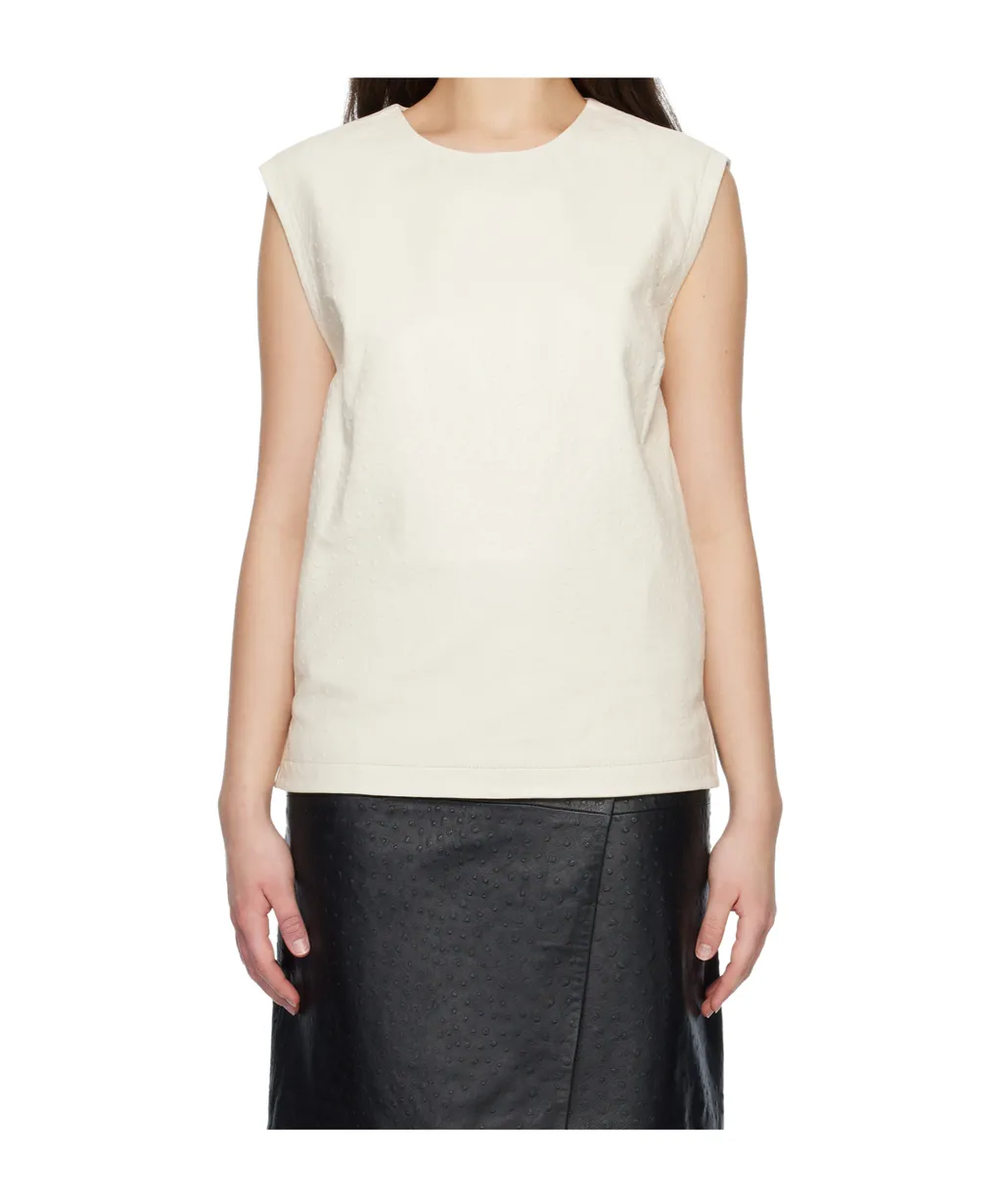 Fiza Ostrich-Effect Zip Top