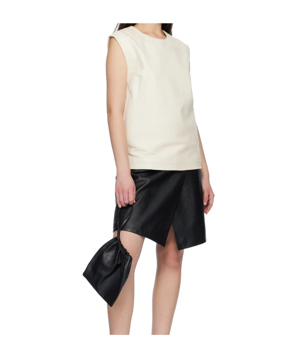 Fiza Ostrich-Effect Zip Top