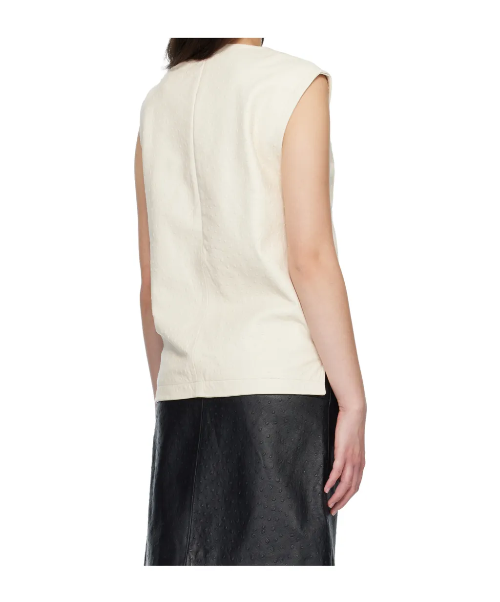 Fiza Ostrich-Effect Zip Top