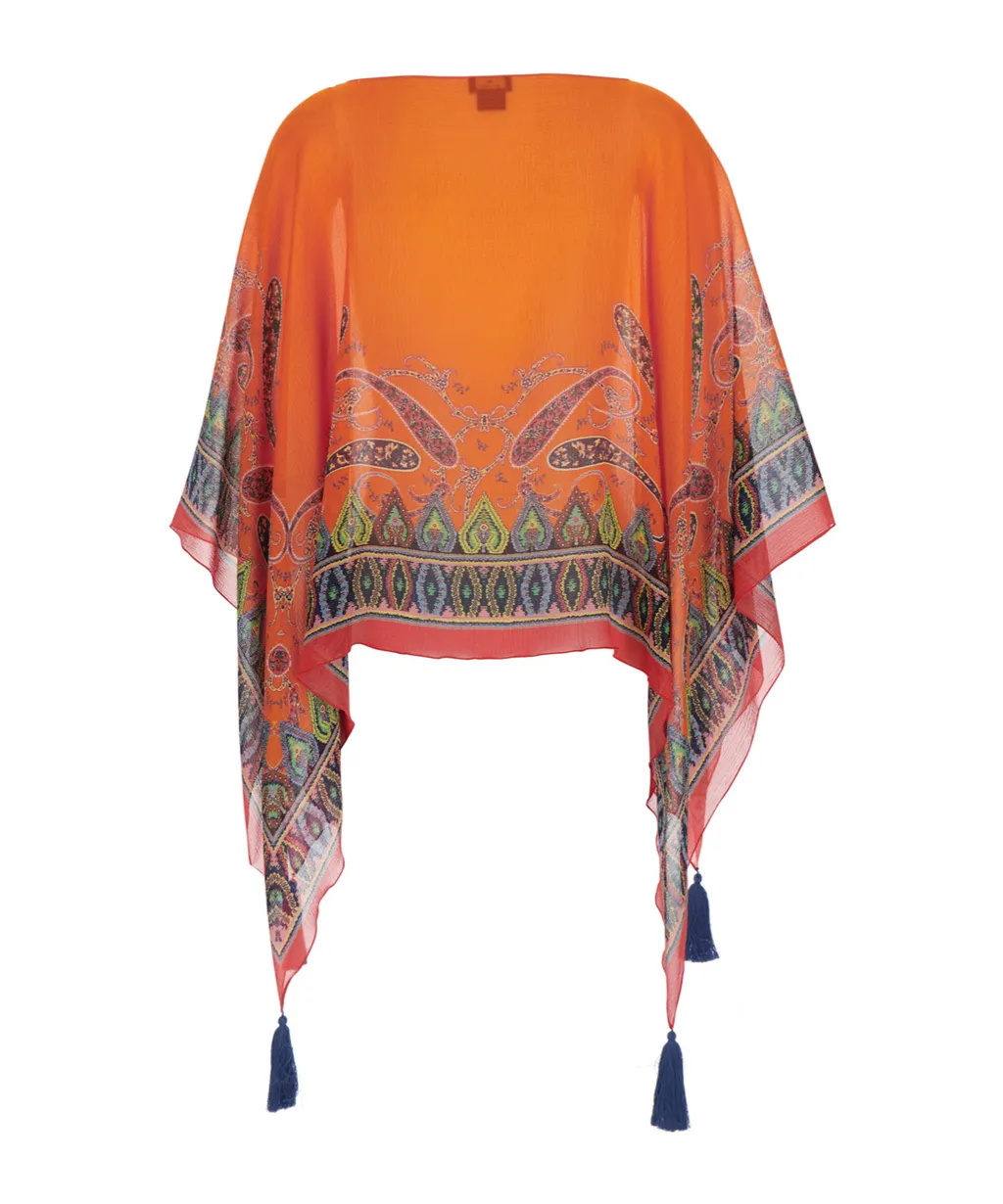 Etro Boat Neck Paisley Tassel Top