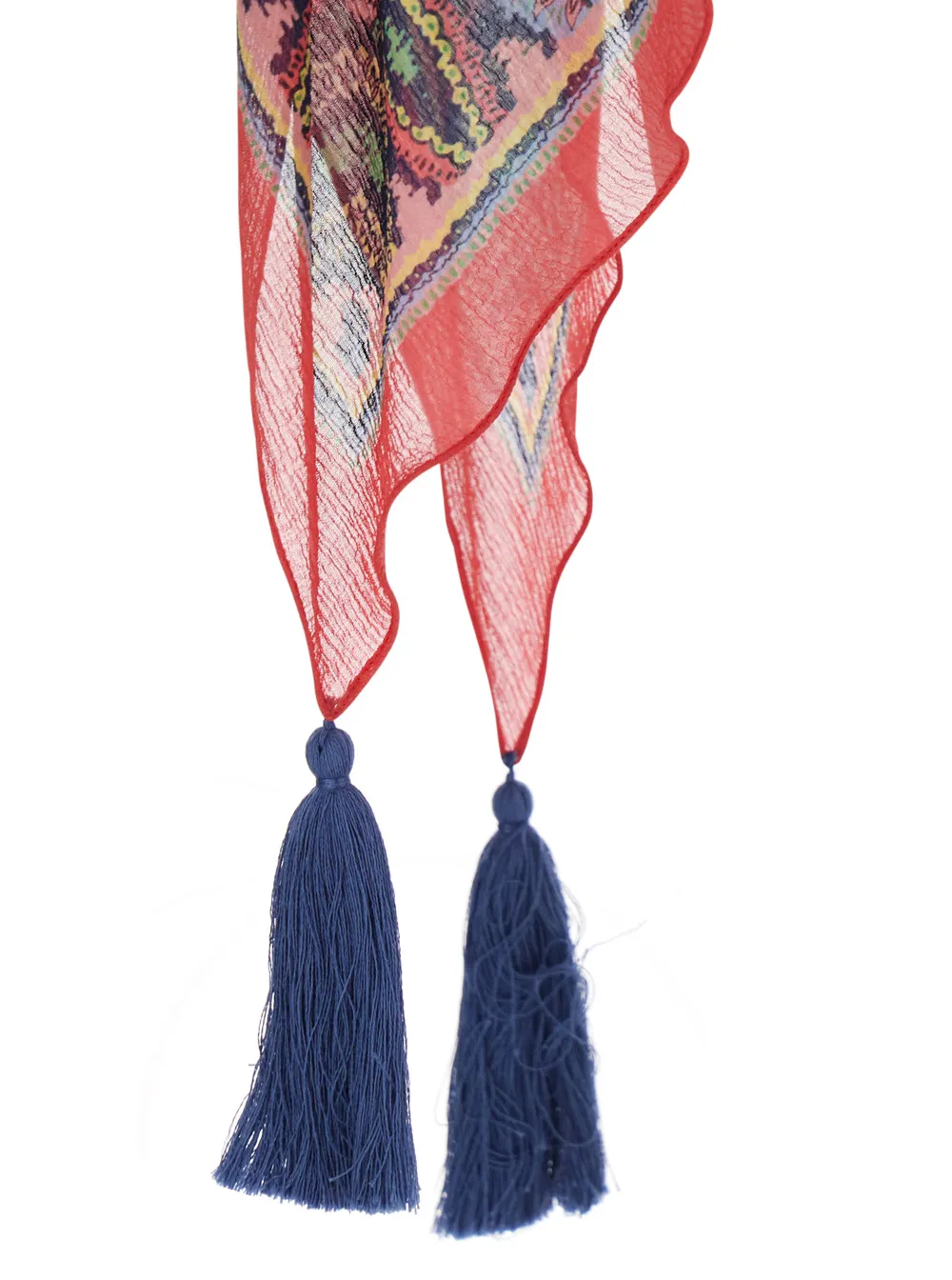 Etro Boat Neck Paisley Tassel Top
