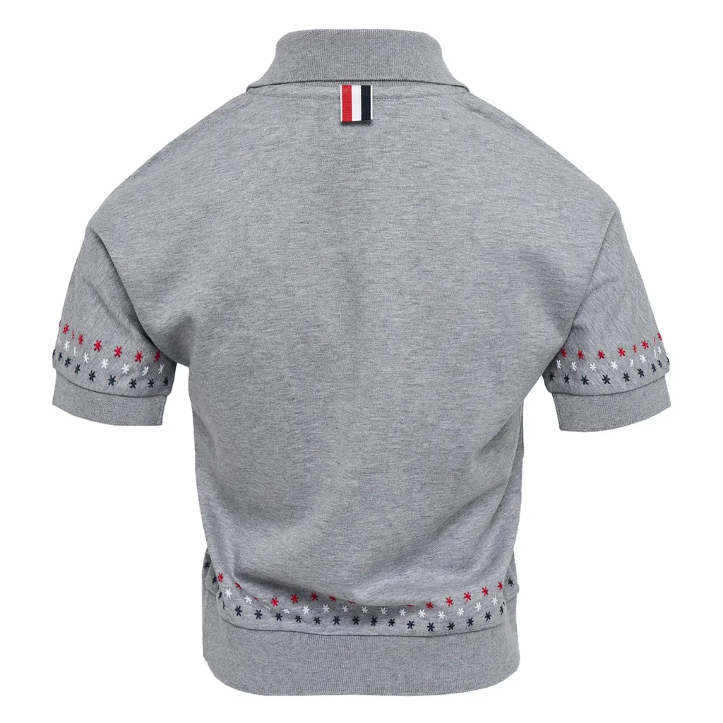 Star-Motif Polo Top