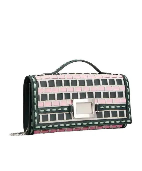 Belle Vivier Clutch In Leather