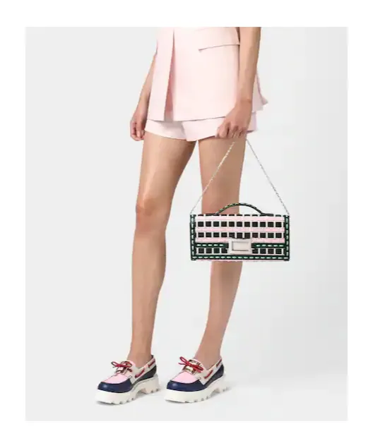 Belle Vivier Clutch In Leather