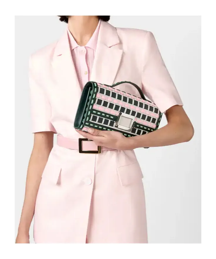 Belle Vivier Clutch In Leather