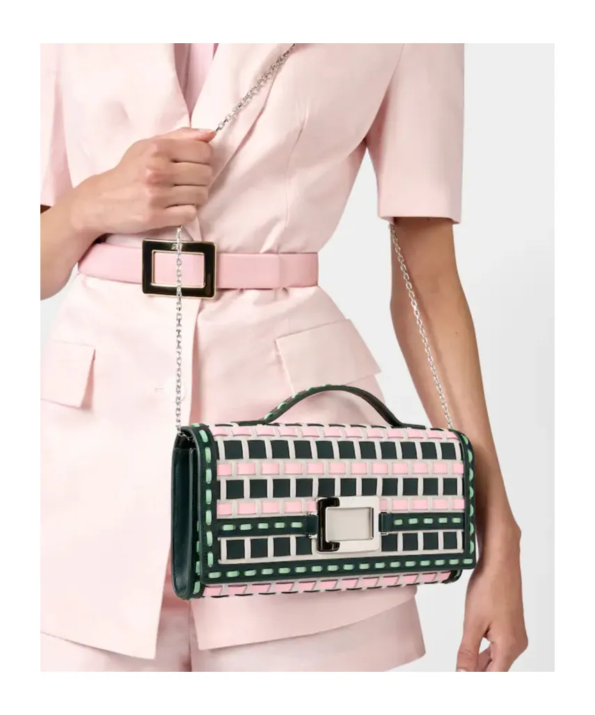 Belle Vivier Clutch In Leather