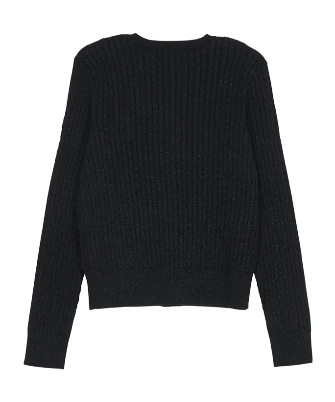 Metallic Cable Cardigan