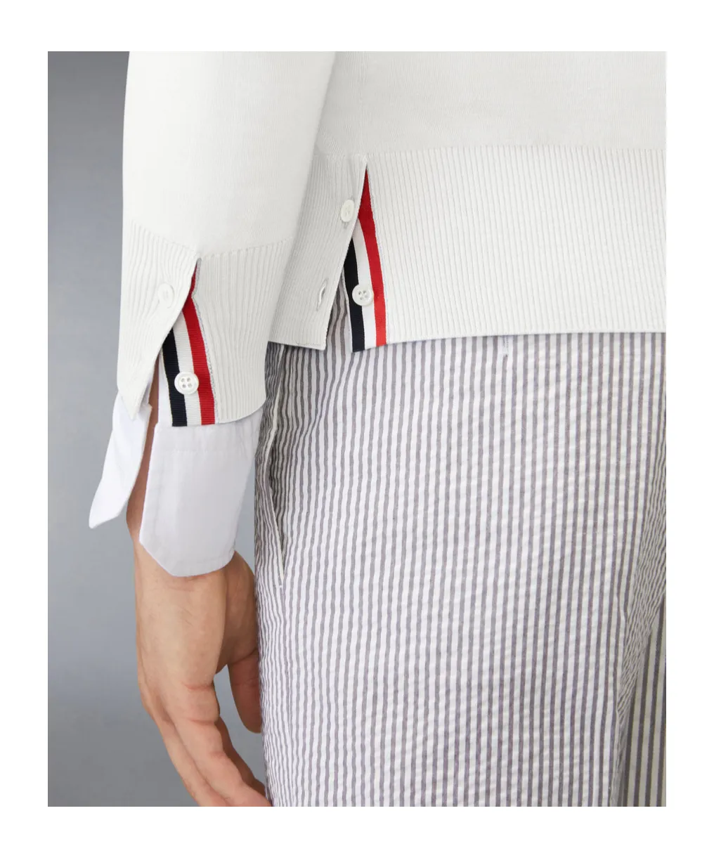 Wool Four-Stripe V-Neck Cardigan