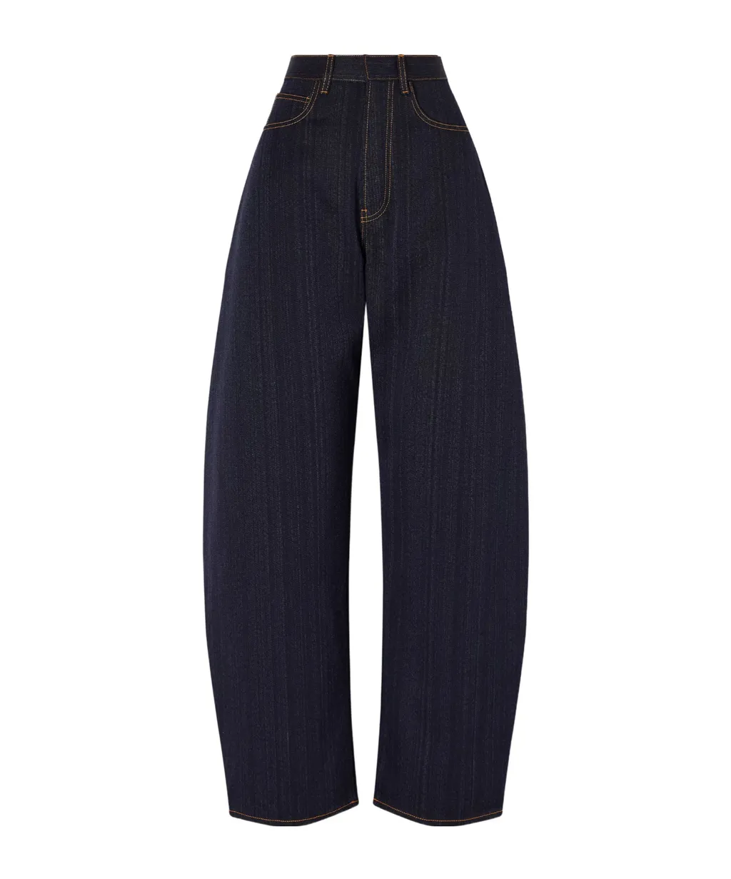 Denim High-Rise Barrel-Leg Jeans