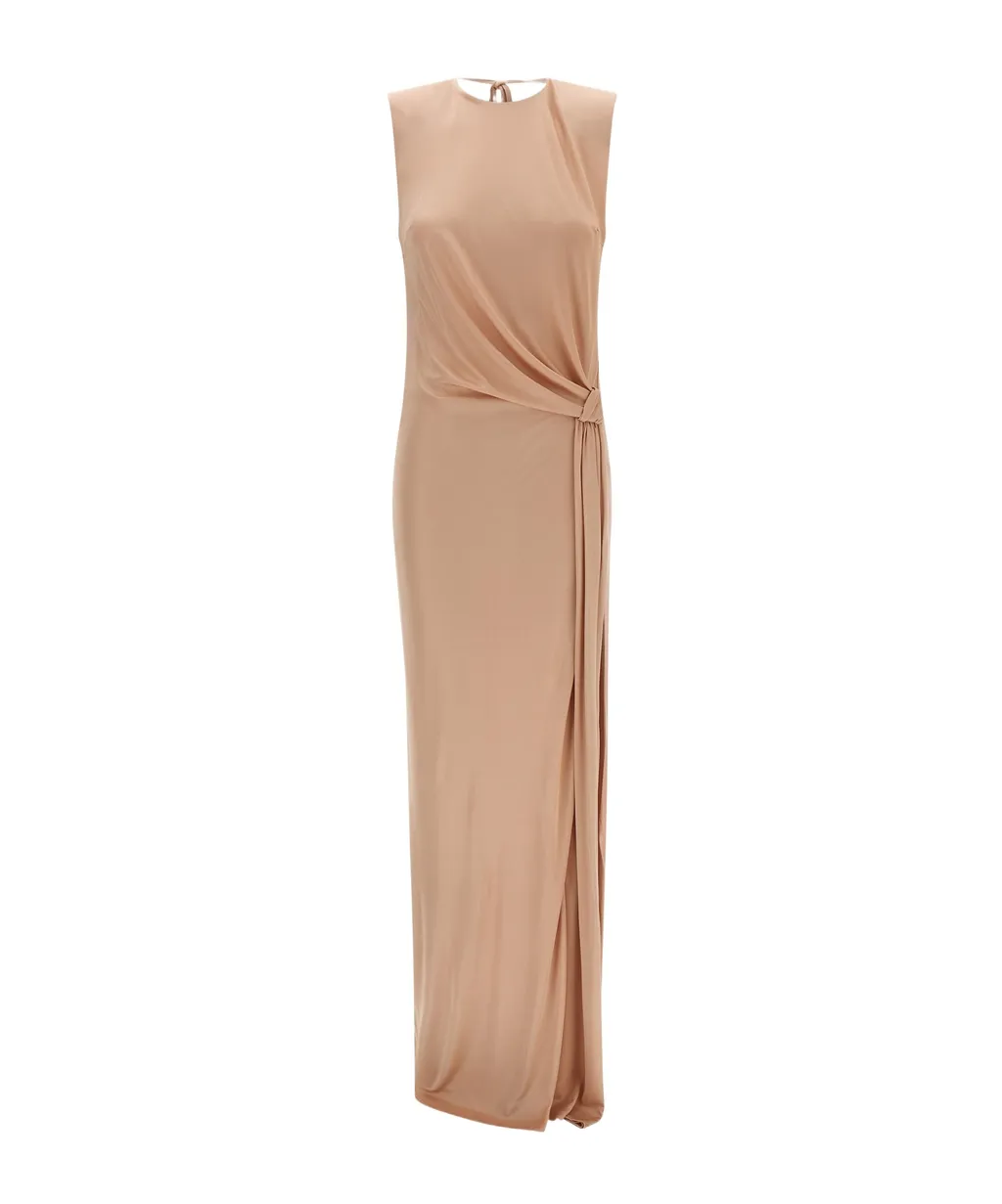 Elisabetta Franchi Open Back Sleeveless Red Carpet Dress