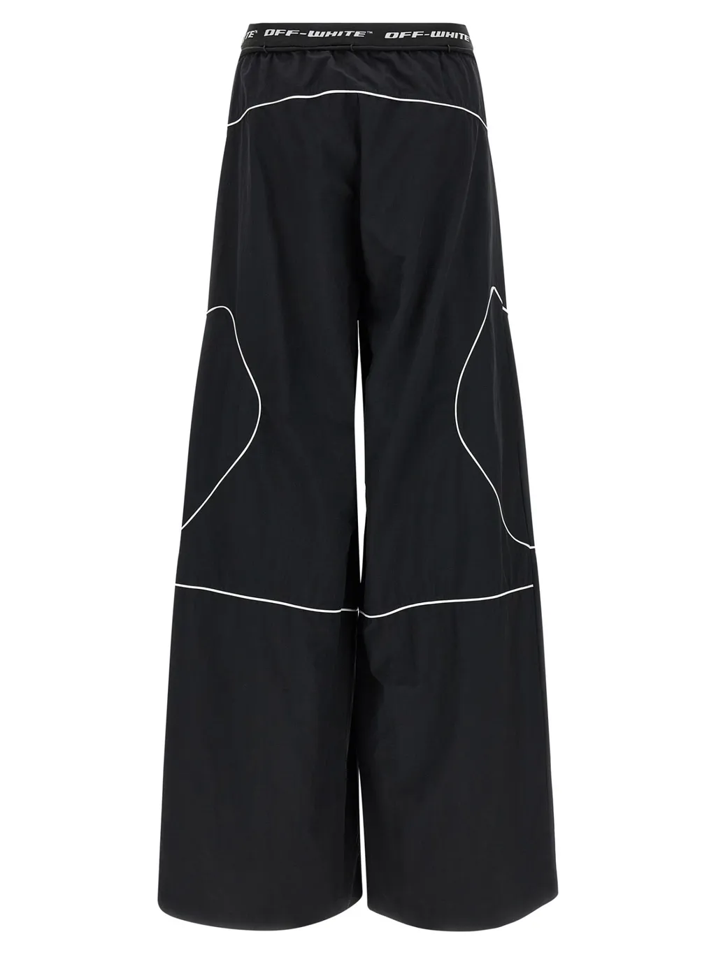 Off-White Logo Band Drawstring Wide Leg Pants
