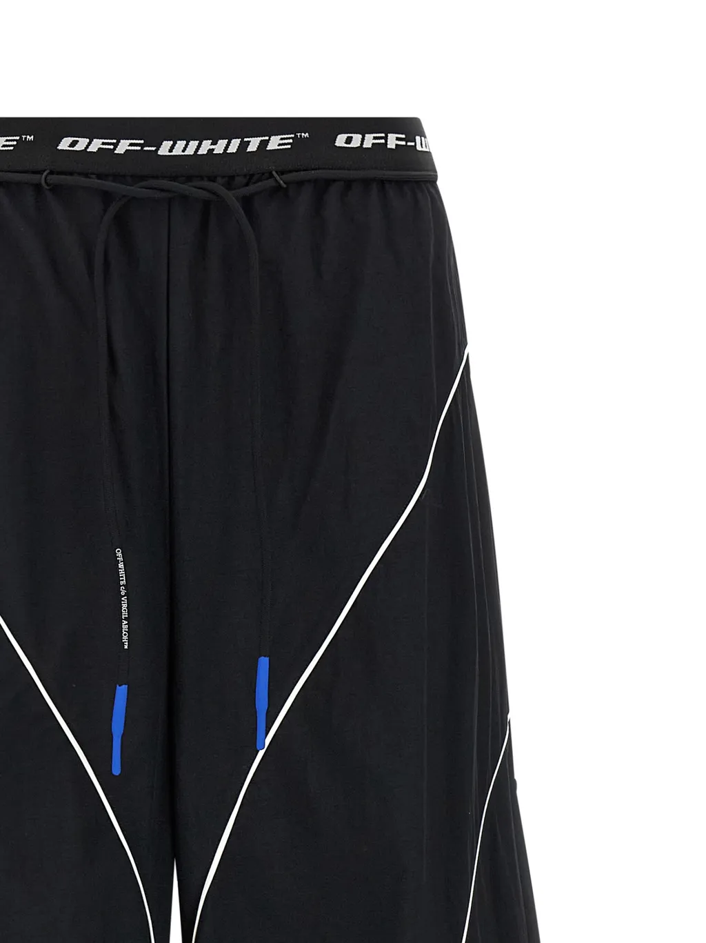 Off-White Logo Band Drawstring Wide Leg Pants